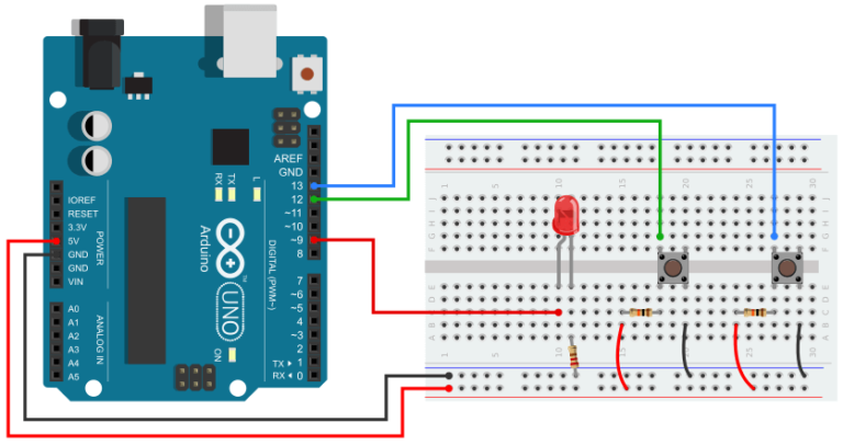 Arduino Buttons and LEDs | Push Button Tutorial